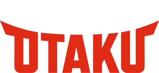 The Low-key Otaku reverse color wordmark looking like a katana on a stand