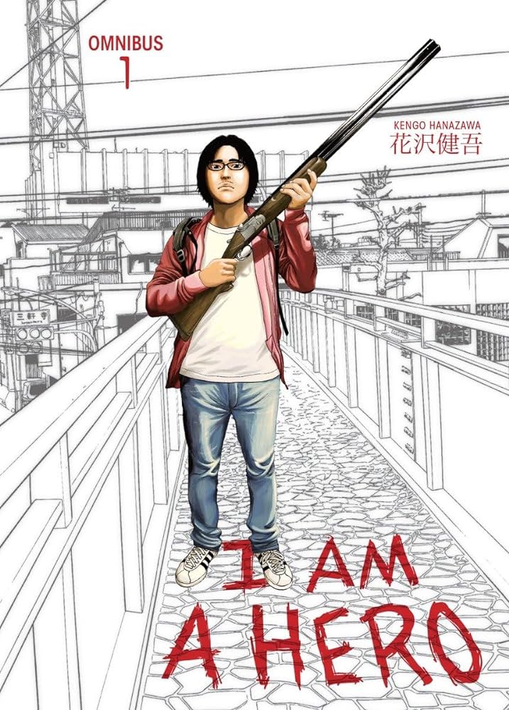 I Am A Hero Volume 1 cover art showing a man named Hideo Suzuki in a zombie apocalypse setting
