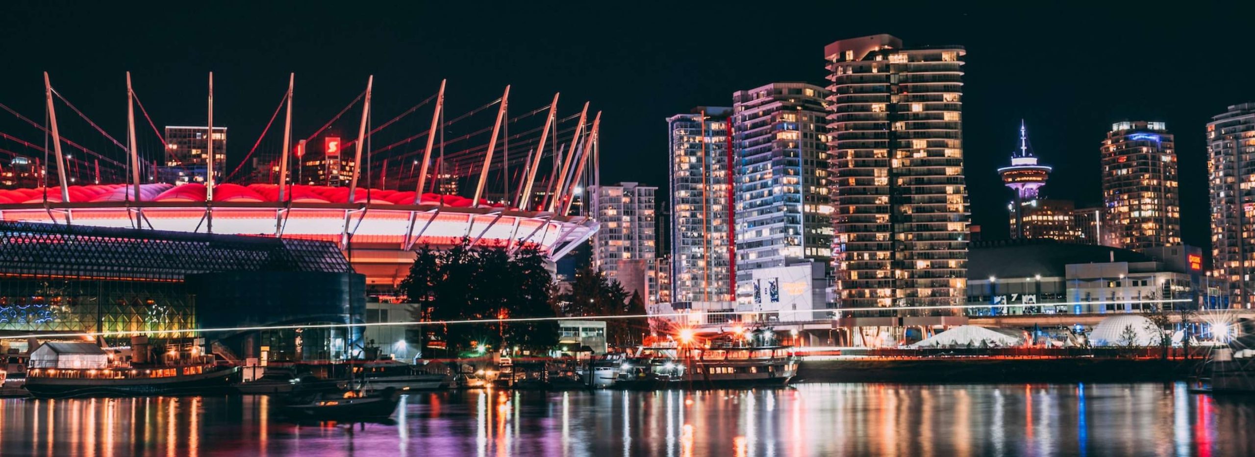 Vancouver skyline at night